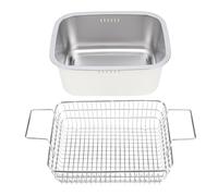 Stainless Steel Washing Up Bowl, 7.5L Large Dish Tub for Sink with Drain Basket Vegetable Washing Basin for Kitchen, Camping, RV Use