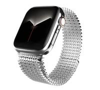 Stainless Steel Watch Band，For Band 38/40/41mm Women Men,Smartwatch Bands Adjustable Strap Magnetic Clasp Molecular Structure Mesh Wristband For Series SE/9/8/7/6/5/4/3/2/1