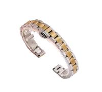 Stainless Steel Watch Band Replacement Bands For Men Women Metal Chain Strap Width 10mm 12mm 14mm 16mm 18mm 20mm 22mm(Silver gold,18mm)