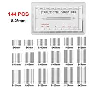 Stainless Steel Watch Band Strap Spring for Bars Link Pins Repair Tool Set 144 PCS, Compatible with 8-25mm Watch Lugs, 0.5mm Diameter