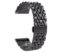 Stainless Steel Watch Strap Durable Quick-release Wristband Unisex Replacement Band 20mm 22mm(Black,22mm)