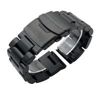 Stainless Steel Watchban 22mm 24mm 26mm Men Metal Wrist Bracelet(Black,22mm)