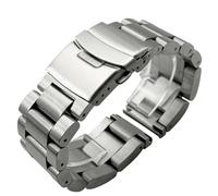 Stainless Steel Watchban 22mm 24mm 26mm Men Metal Wrist Bracelet(Silver,24mm)