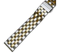 Stainless Steel Watchband Metal Watch Band Premium Solid Polished Bracelet Straps Curved End 24mm 23m 22mm 21mm 20mm 19mm 18mm(Silver Gold,23mm)