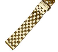 Stainless Steel Watchband Metal Watch Band Premium Solid Polished Bracelet Straps Curved End 24mm 23m 22mm 21mm 20mm 19mm 18mm(Gold,23mm)