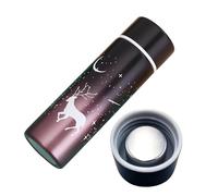 Stainless Steel Water Bottle, 150 ml, Mini Coffee Thermos Flask, Small Drinking Bottle, Portable Thermos Flask with Christmas Deer Motif, Keeps Heat and Cold, for Teaching, Fitness and Travel