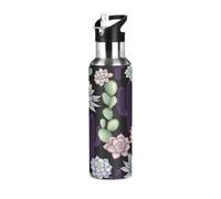 Stainless Steel Water Bottle 32 Oz, BPA-Free Sport Water Bottle for Gym Outdoor Travel School, Watercolor Succulents Cactus
