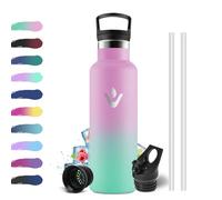 Stainless Steel Water Bottle, 500 ml, Leak-Proof Thermos Flask with Straw, BPA-Free, Suitable for Carbonated Drinks, One-Hand Opening, Vacuum Thermos Flask, Water Bottle for Children, Fizz, Camping