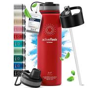 Stainless Steel Water Bottle with Straw & 3 Lids: 1 & 0,5L Leak-Proof BPA-Free Vacuum Insulated ACTIVE FLASK Drinking Bottles Hot Cold: Double Walled Outdoor Drink Thermo Mug Tea Coffee Sport Gym Bike