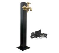 Stainless Steel Water Column with Faucet - Outdoor Self-Supporting Hose Holder & Spray Gun for Garden Irrigation & Decorative Vertical Planter - Durable and Stylish