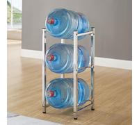 Stainless Steel Water Cooler Jug Rack - Stackable Shelf for Home Office Kitchen - Detachable Storage Solution for Space-Saving Efficiency