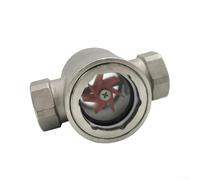 Stainless Steel Water Flow Indicator with Internal Thread, 304 SS Pipeline Sight Glass for DN8-DN25, Industrial Fluid Flow Sensor for Food and Systems(DN8)