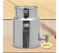 Stainless Steel Water Jug with Lid and Faucet for Liquid Storage - Ideal for Home and Farm Use