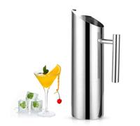 Stainless Steel Water Pitcher 52.8Oz 1.5L Water Jug with Handle Metal Pitcher Carafe Drink Beverage Container for Iced Hot Tea Juice Coffee Milk Cold and Hot Drinking