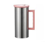 Stainless Steel Water Pitcher 55oz Insulated Jug with Lid for Fridge Door - Cold Drinks Server for Parties(Pink)