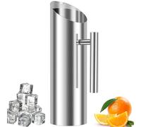 Stainless Steel Water Pitcher Carafe, Silver Water Jug with Handle & Ice Guard, Rustproof Carafe for Fridge, Polished Drinking Pitcher for Serving Water Iced Tea Carafe and Other Drinks(1.5L)