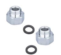 Stainless Steel Water Supply Adapter G1/2 Female G3/8 Male Threaded Reducer with Rubber Seals for Faucet Installation Leakproof Compression Fitting