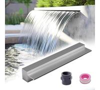 Stainless Steel Waterfall Blade Cascade 100cm Detive Water Flow for Indoor Outdoor Ponds Slish Silver Water Feature Perfect Garden Fountain Accent