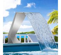 Stainless Steel Waterfall Fountain for Pools - Cascading Spillway Decoration, Sprinkler Water Feature, Pool Accessory