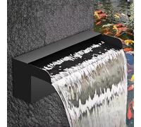 Stainless Steel Waterfall Fountain for Pools & Koi Ponds - 24" Garden Water Blade Adjustable 8" 32" Cascade Outdoor Indoor Decor for Backyard Relaxat & Sereni