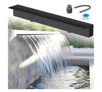 Stainless Steel Waterfall Fountain Kit Versatile Outdoor Spillway for Patios & Pools One Piece Design 12" to 72" Widths Ideal for Gardens & Courards