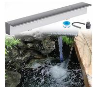 Stainless Steel Waterfall Fountain Rectangular Spillway Outdoor Patio Decor Pond Kit with Pipe Connector for Gardens & Pools Elegant Water Feature