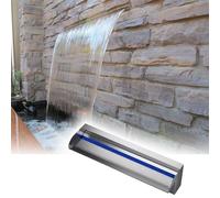 Stainless Steel Waterfall Spillway for Gardens, 34" Water Feature Spouts, Smooth Flow Channels for Fish Ponds & Streams - Durable Silver Landscape Design