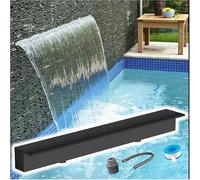 Stainless Steel Waterfall Spillway - Outdoor Water Feature for Ponds, Spas & Gardens, 76.8in Spray Outlet Kit (Black) - Enhance Your Landscape with Tranquil Water Sounds