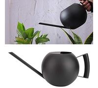 Stainless Steel Watering Can Indoor, 33oz/1l Long Spout Brushed Watering Pot, Metal Houseplant Watering Can for Outdoor Indoor Small Pot Plants and Flowers, Black (B)