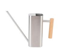 Stainless Steel Watering Can with Long Spout, Indoor Plant Watering Can, Decorative Square Design with Wooden Handle for House Plants Bonsai Outdoor Garden Flower Care (Silver 800ML)