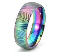 Stainless Steel Wave Ring Unisex Minimalist Jewelry Contemporary Ripple Design Stackable Ring for Men Women Gift