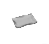 Stainless Steel Wave Serving Plate, Irregular Shape Modern Dessert Tray for Home or Commercial Use, 21.8 x 14.5 cm, Silver/Gold Finish(2 Silver)