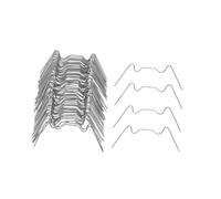 Stainless Steel Wave Staples for Plastic Welder 100 Pack Supply | Packaged as a 100 piece set to provide a reliable supply for recurring maintenance tasks in a workshop setting.