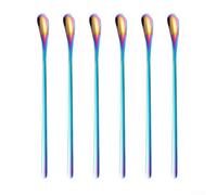 Stainless Steel Wax Melting Spoon, 19.3cm Stirring Rod for DIY Soap, Resin, Candle Making, Lacquer Mixing, For Kitchen Tool with Comfortable Grip, 6(colorful)