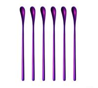 Stainless Steel Wax Melting Spoon, 19.3cm Stirring Rod for DIY Soap, Resin, Candle Making, Lacquer Mixing, For Kitchen Tool with Comfortable Grip, 6(purple)
