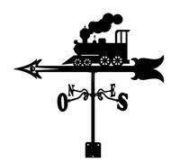 Stainless Steel Weather Vane Durable Farmhouse Weathervane Wind Direction Indicator Yard Measuring Tools for Roof Mount Courtyard Garden Scene Decor for Outdoor Use (Color : Train)