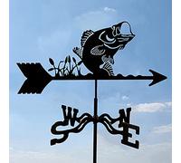 Stainless Steel Weather Vane Durable Fish Motorcycles Dolphins Cars Silhouettes Retro Farm Scene Garden Stake Weathervane Wind Vane Weathercock Professional Measuring Tools