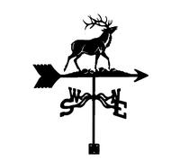 Stainless Steel Weather Vane Farmhouse Weathervane Elk Wind Direction Indicator Yard Measuring Tools for Roof Mount Courtyard Garden Scene Decor for Outdoor Use