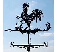 Stainless Steel Weather Vane Retro Rooster Weathervanes Garden Chicken Stake Weathercock Farm Scene for Sheds Roof, Shack, Yard Outdoor Garden Ornaments