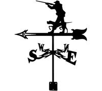 Stainless Steel Weather Vane Running Horse Angler Hunter Hound Weathervane Direction Indicator Measuring Tool for Garden Patio Yard Ornament Weathercock,Hunter Hound