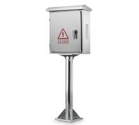 Stainless Steel Weatherproof Electrical Enclosure Box, Floor-Standing Junction Cabinet with Mounting Plate, 100cm Height, Ideal for Outdoor Electrical Projects