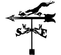 Stainless Steel Weathervane Cow And Lamb Rooster Cormorant Weathercock Weather Vane Spray Paint Outdoor Wrought Iron for Garden Patio Yard Ornament Decoration,Fox Bunny