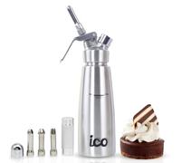 ICO Stainless Steel Whipped Cream Dispensers 500ml/1-Pint, Professional Whipped Cream Maker for Creams and Foams - Cream Whipper Compatible with Cream Chargers