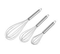 Stainless Steel Whisk - 3 Pieces Small Whisking Tool | Durable Kitchen Balloon Whisk,Egg Beater for Blending, Whisking, Beating Or Stirring, Creaming Sauces, Hanging Loop Handle