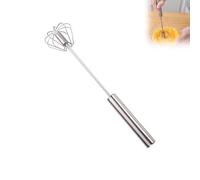 Stainless Steel Whisk, Egg Whisk Hand Push Rotary Blender, Manual Mixer Stirrer Kitchen Tool for Blending, Whisking, Beating, Stirring (1PCS)