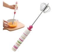 Stainless Steel Whisk, Semi-Automatic Kitchen Utensils and Utensils, Egg Whisk and Hand Stirrer, for Mixing, Beating, Stirring Coffee, Milk, Drinks, Cream, Flour, Sauce