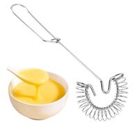 Stainless Steel Whisk - Spring Coil Mixer, Manual Blending with Smooth Stirring, Wire Tool with Foam Creation, Kitchen Accessory, Ergonomic Handle for Cream Gravy Sauce Milk Coffee Mixing