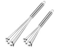 Stainless Steel Whisk with Ball Design - Premium Kitchen Whisk Set Made of Stainless Steel, Includes 2 Mixing Flash Balls for Efficient Beating & Stirring for Baking, Cocktails & Sauces