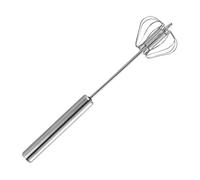 Stainless Steel Whisks - Stainless Steel Egg Beater | Hand Push Whisk | Semi-Automatic Rotating Whisk | Hand Held Milk Mixer for Whipping, Making Cream, Mixing