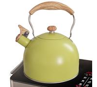 Stainless Steel Whistle Kettle - 2.5 Litre Retro Hob with Ergonomic Cool Touch Handle, Classic Cooking Water Pot | Compatible Induction Electric Halogen Gas Hob, Traditional Kitchen